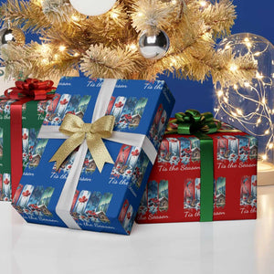 Christmas Canada Ice Hockey Lover Wrapping Paper Roll Tis The Season TS12 Print Your Wear