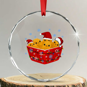 Christmas Chicken Nuggets Crystal Glass Ornament Funny Food Lover Gift TS12 Transparent Glass 3'' Circle Print Your Wear