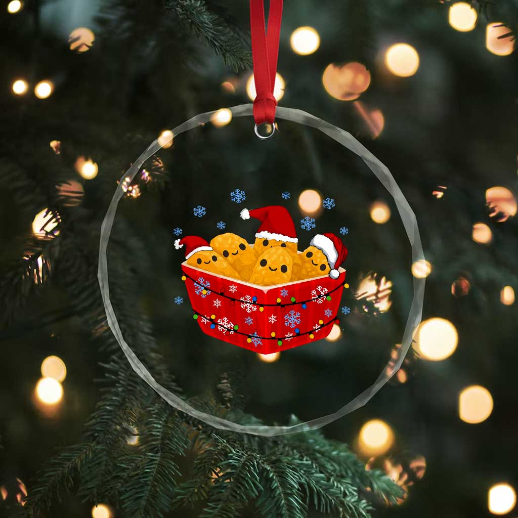 Christmas Chicken Nuggets Crystal Glass Ornament Funny Food Lover Gift TS12 Print Your Wear