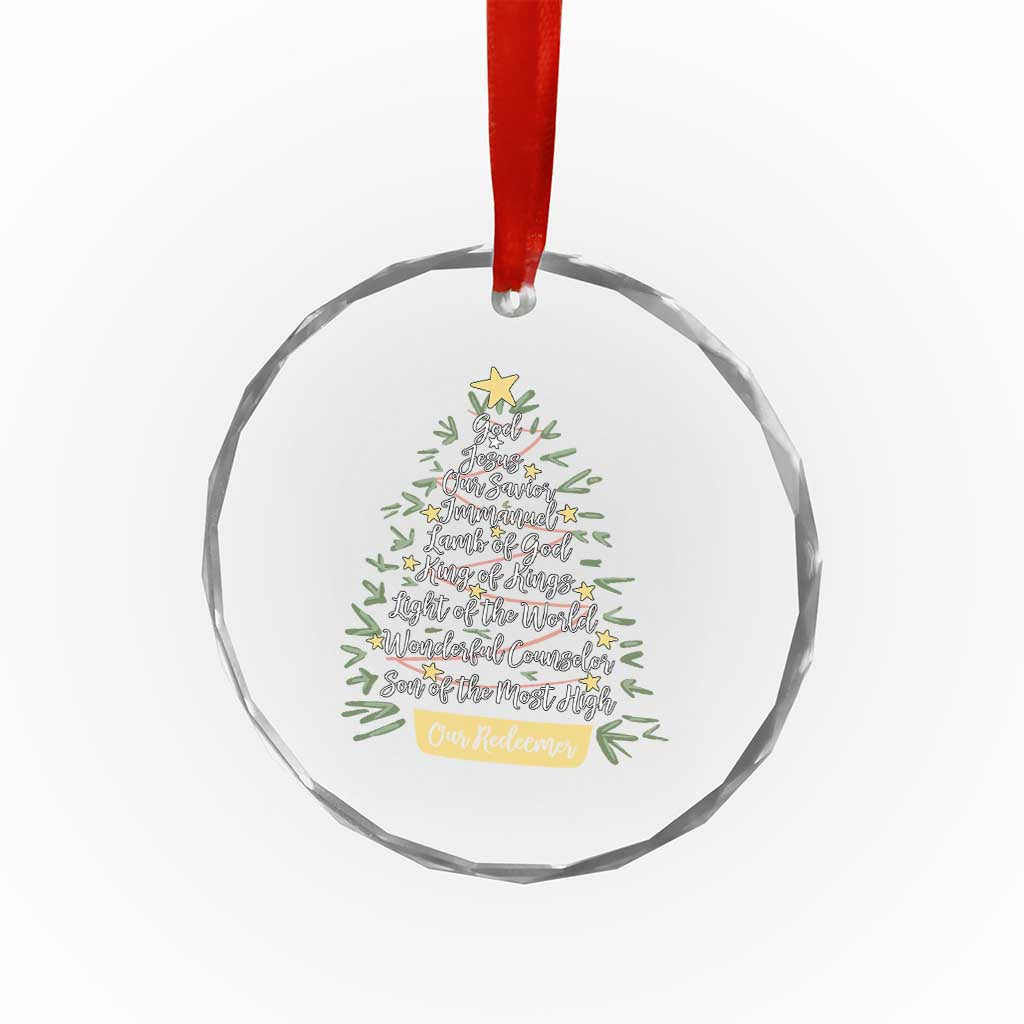 Christmas Christian Crystal Glass Ornament Jesus Names Tree Religious Faith TS10 Print Your Wear