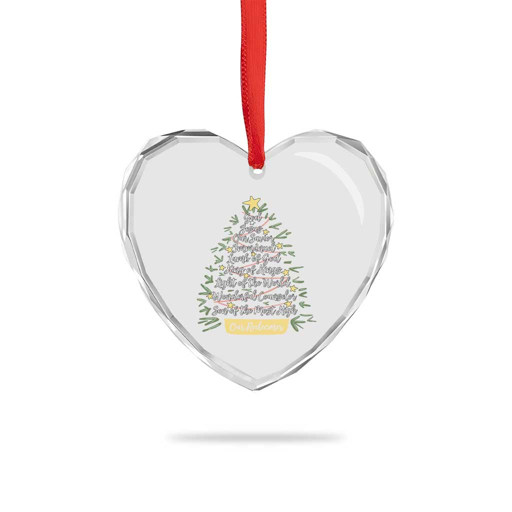 Christmas Christian Heart Crystal Glass Ornament Jesus Names Tree Religious Faith TS10 Print Your Wear