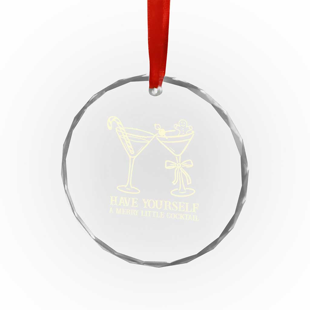 Christmas Cocktail Crystal Glass Ornament Merry Little Cocktail Espresso Martini TS10 Print Your Wear