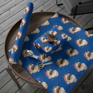 Christmas Coquette Pink Black Santa Bow Wrapping Paper Roll TS11 Blue Print Your Wear