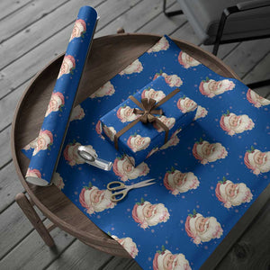Christmas Coquette Pink Santa Bow Wrapping Paper Roll TS11 Blue Print Your Wear