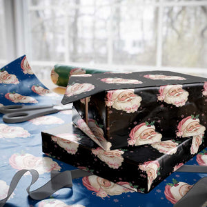 Christmas Coquette Pink Santa Bow Wrapping Paper Roll TS11 Black Print Your Wear