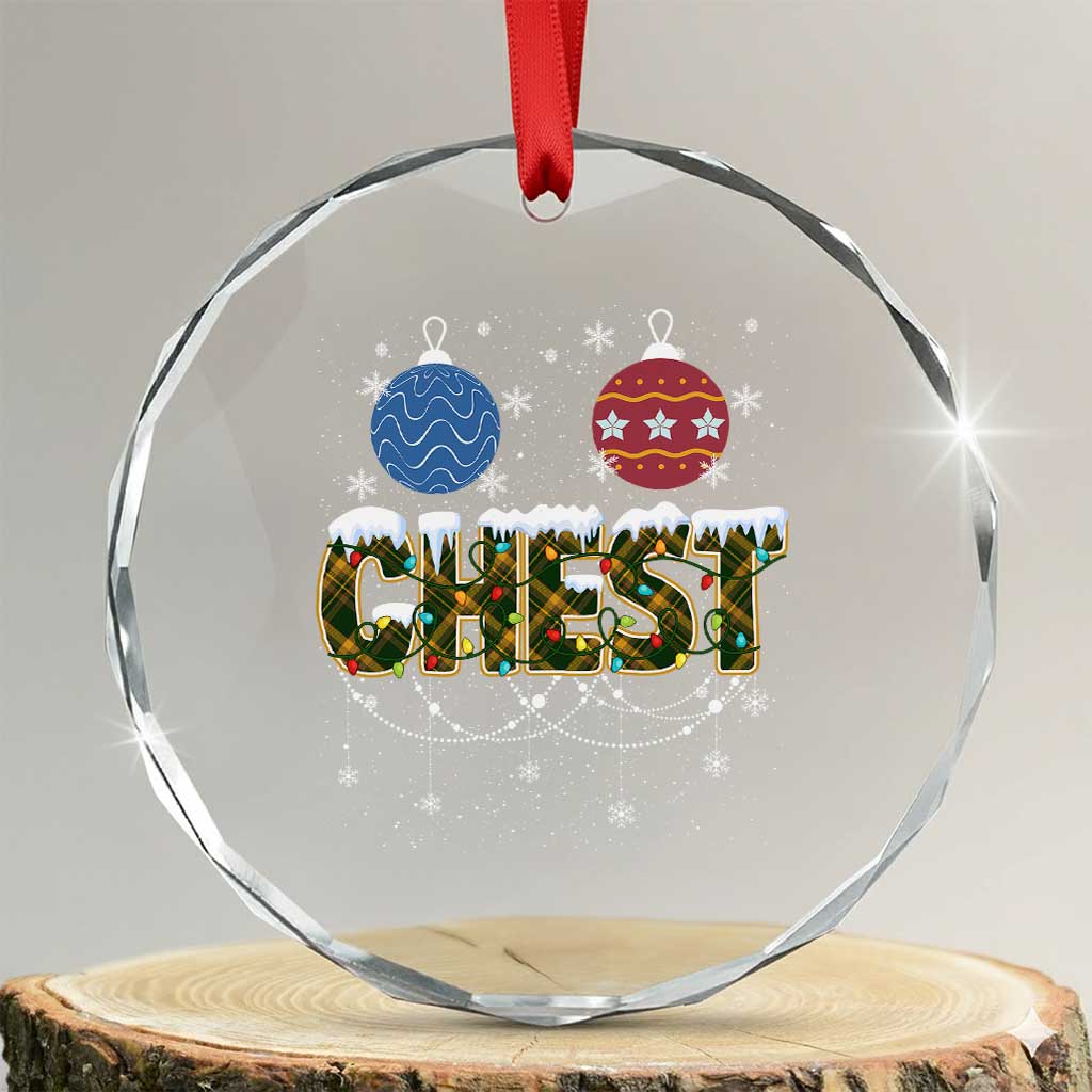 Christmas Couples Crystal Glass Ornament Chestnuts Xmas Matching Family Funny Chest TS02 Transparent Glass 3'' Circle Print Your Wear