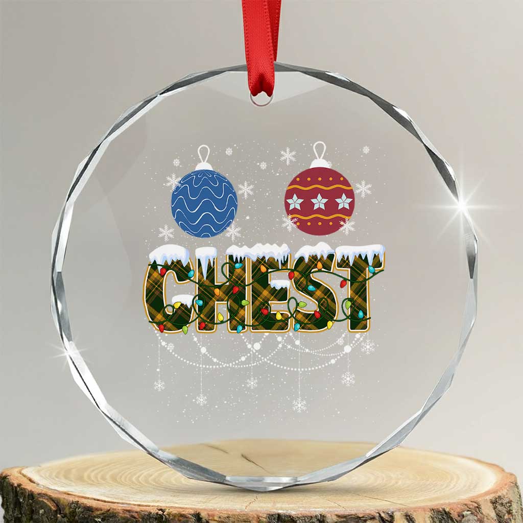 Christmas Couples Crystal Glass Ornament Chestnuts Xmas Matching Family Funny Chest TS02 Transparent Glass 3'' Circle Print Your Wear