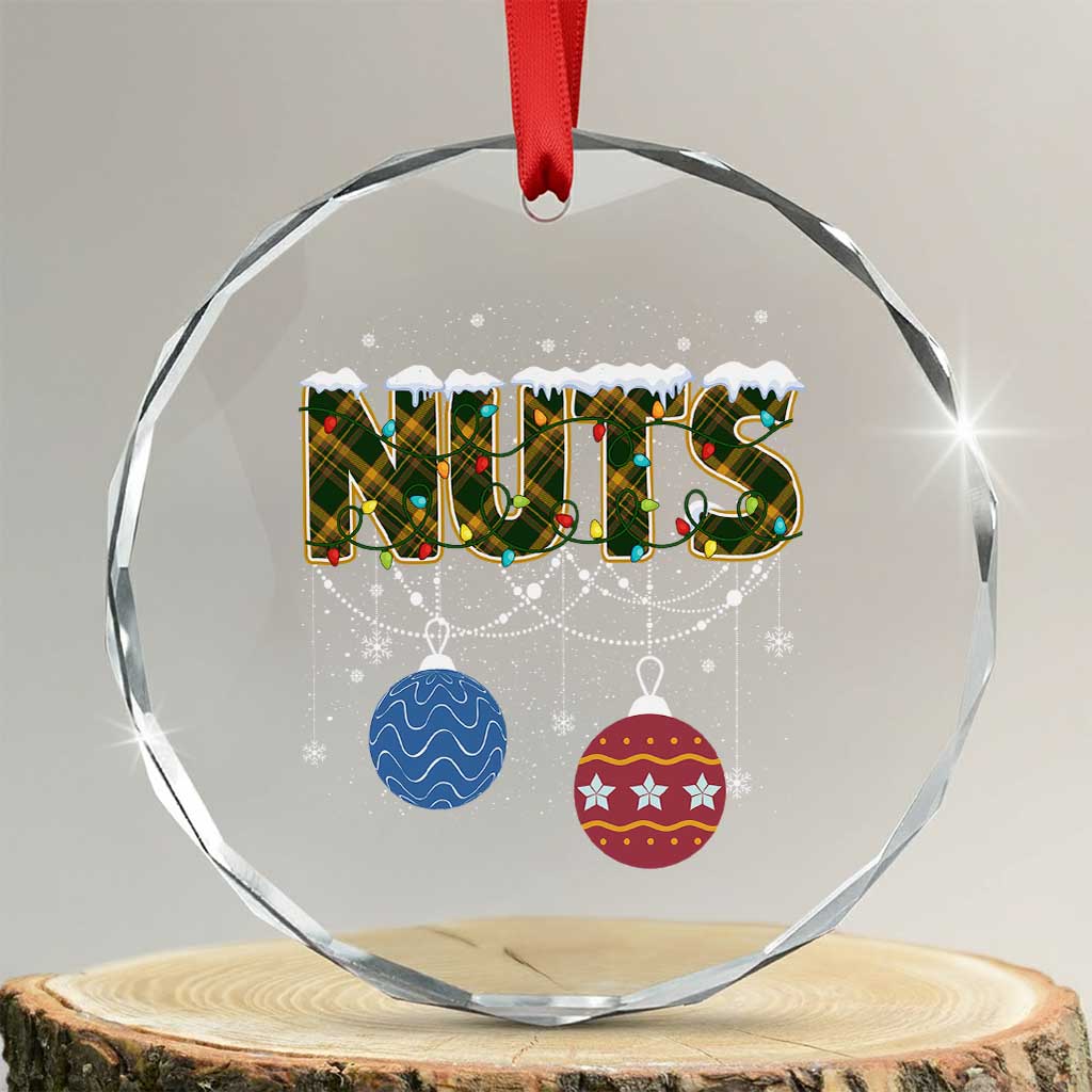 Christmas Couples Crystal Glass Ornament Chestnuts Xmas Matching Family Funny Nuts TS02 Transparent Glass 3'' Circle Print Your Wear