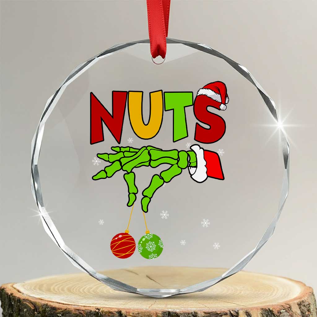 Christmas Couples Crystal Glass Ornament Chestnuts Xmas Matching Family Funny Nuts Skeleton TS02 Transparent Glass 3'' Circle Print Your Wear