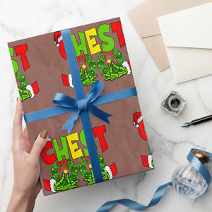 Christmas Couples Wrapping Paper Roll Chestnuts Xmas Matching Family Funny Chest Skeleton TS02 Mocha Print Your Wear