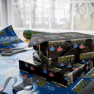 Christmas Couples Wrapping Paper Roll Chestnuts Xmas Matching Family Funny Nuts TS02 Black Print Your Wear