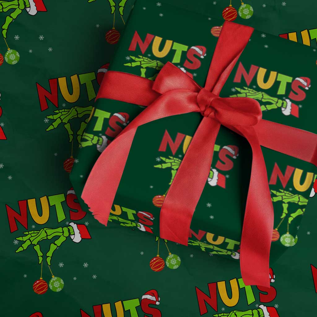 Christmas Couples Wrapping Paper Roll Chestnuts Xmas Matching Family Funny Nuts Skeleton TS02 Green Print Your Wear