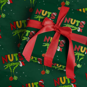 Christmas Couples Wrapping Paper Roll Chestnuts Xmas Matching Family Funny Nuts Skeleton TS02 Green Print Your Wear
