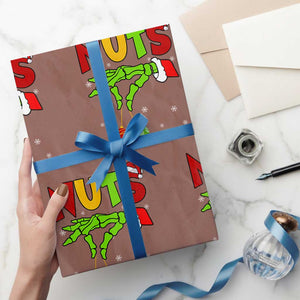 Christmas Couples Wrapping Paper Roll Chestnuts Xmas Matching Family Funny Nuts Skeleton TS02 Mocha Print Your Wear