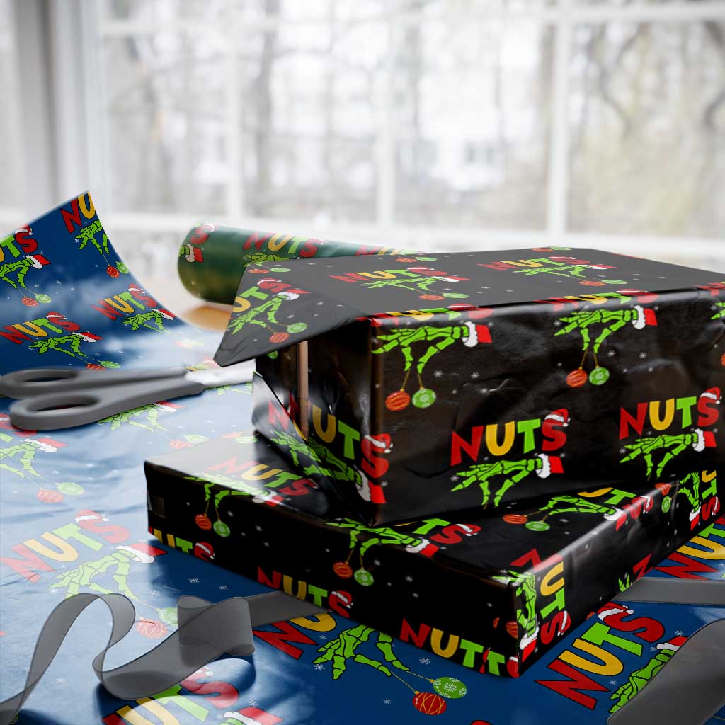 Christmas Couples Wrapping Paper Roll Chestnuts Xmas Matching Family Funny Nuts Skeleton TS02 Black Print Your Wear