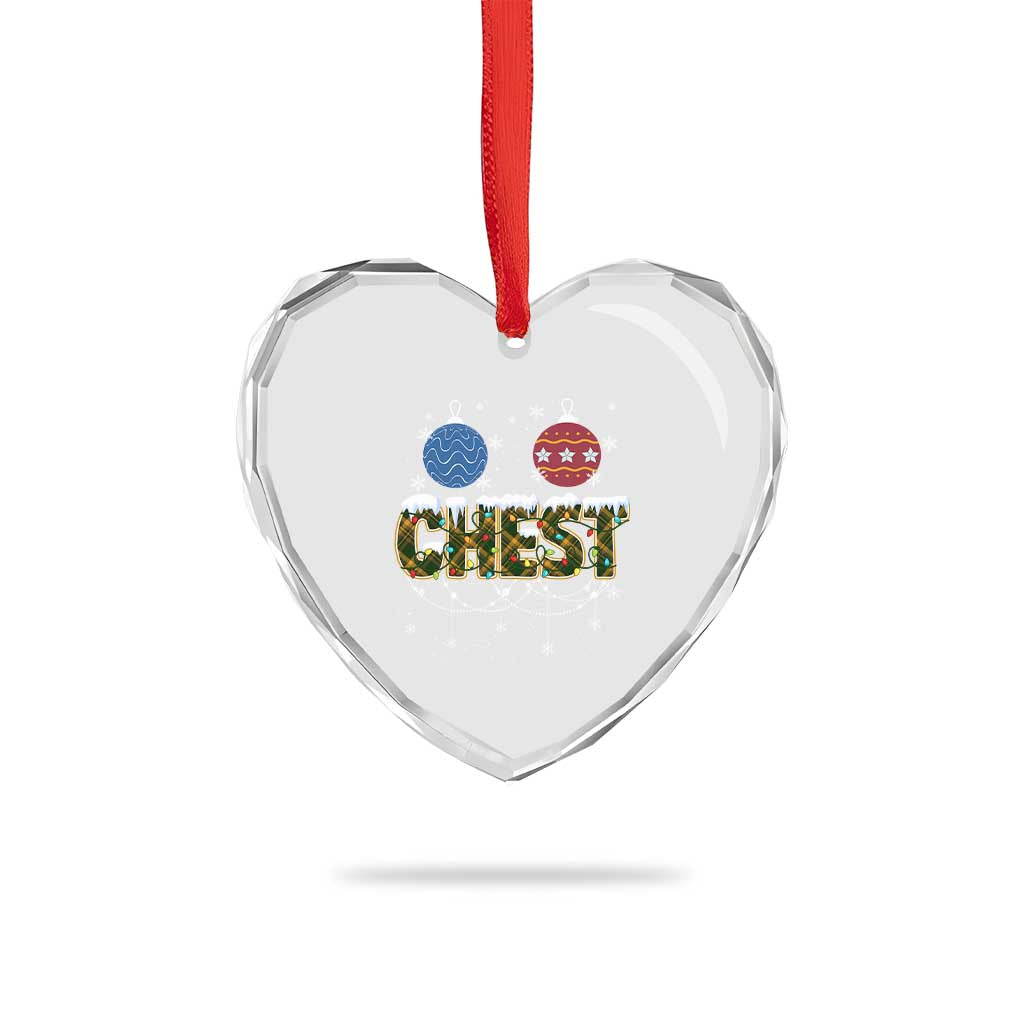 Christmas Couples Heart Crystal Glass Ornament Chestnuts Xmas Matching Family Funny Chest TS02 Print Your Wear