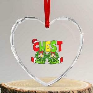 Christmas Couples Heart Crystal Glass Ornament Chestnuts Xmas Matching Family Funny Chest Skeleton TS02 Transparent Glass 3'' Heart Print Your Wear