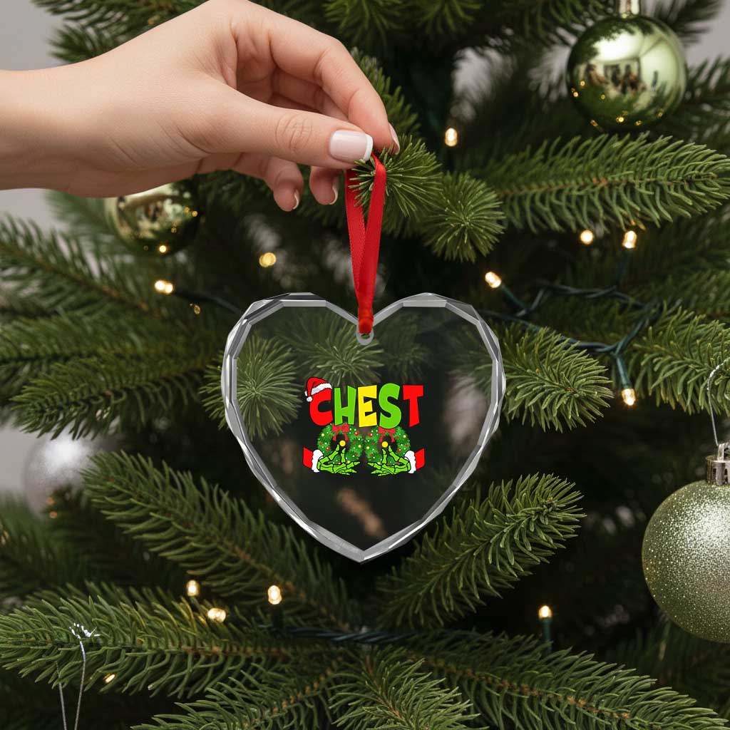 Christmas Couples Heart Crystal Glass Ornament Chestnuts Xmas Matching Family Funny Chest Skeleton TS02 Print Your Wear