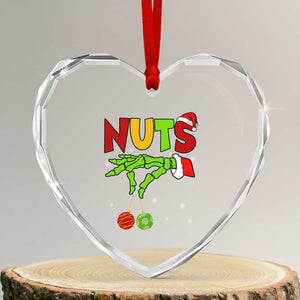 Christmas Couples Heart Crystal Glass Ornament Chestnuts Xmas Matching Family Funny Nuts Skeleton TS02 Transparent Glass 3'' Heart Print Your Wear