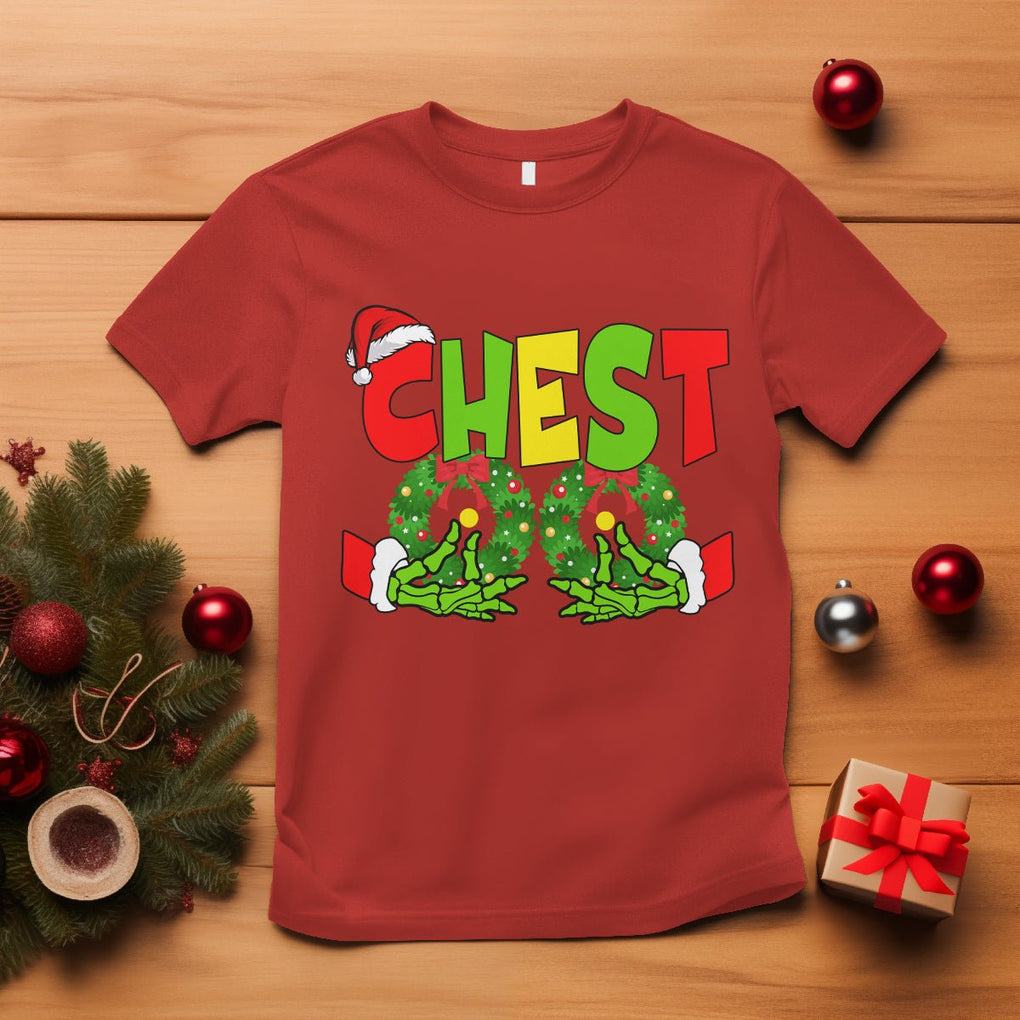 Christmas Couples T Shirt Chestnuts Xmas Matching Family Funny Chest Skeleton TS02 Red Printyourwear