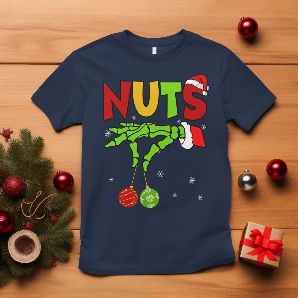 Christmas Couples T Shirt Chestnuts Xmas Matching Family Funny Nuts Skeleton TS02 Navy Printyourwear