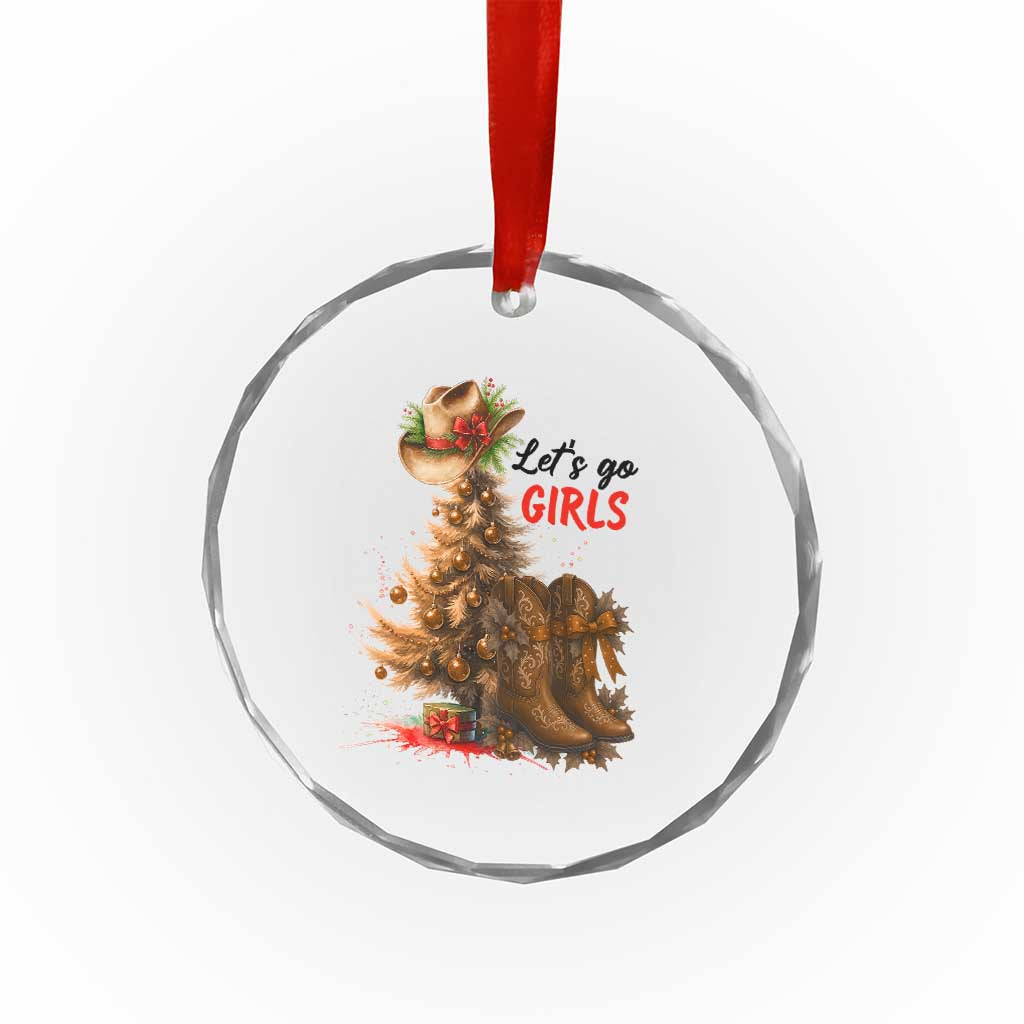 Christmas Cowgirl Boots Crystal Glass Ornament Western Cowboy Hat Howdy TS14 Print Your Wear