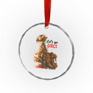 Christmas Cowgirl Boots Crystal Glass Ornament Western Cowboy Hat Howdy TS14 Print Your Wear