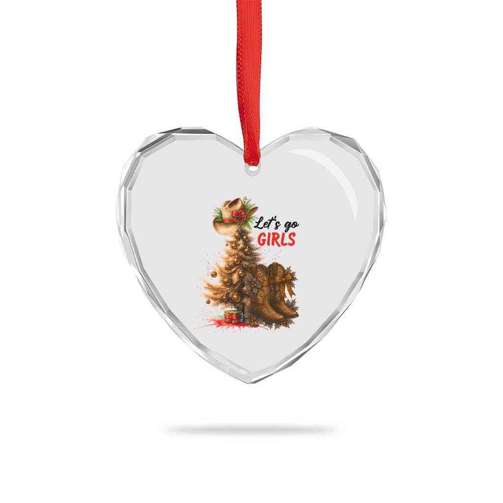 Christmas Cowgirl Boots Heart Crystal Glass Ornament Western Cowboy Hat Howdy TS14 Print Your Wear