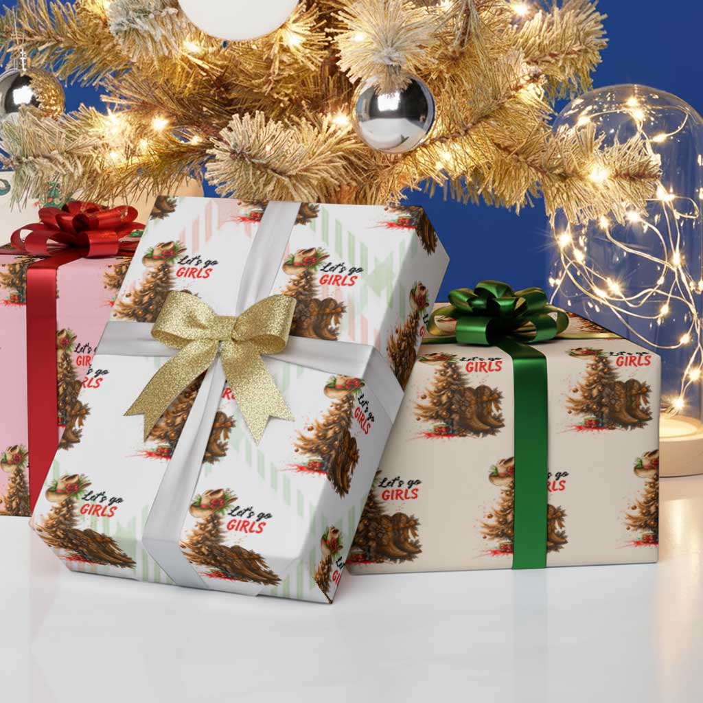 Christmas Cowgirl Boots Wrapping Paper Roll Western Cowboy Hat Howdy TS14 Print Your Wear