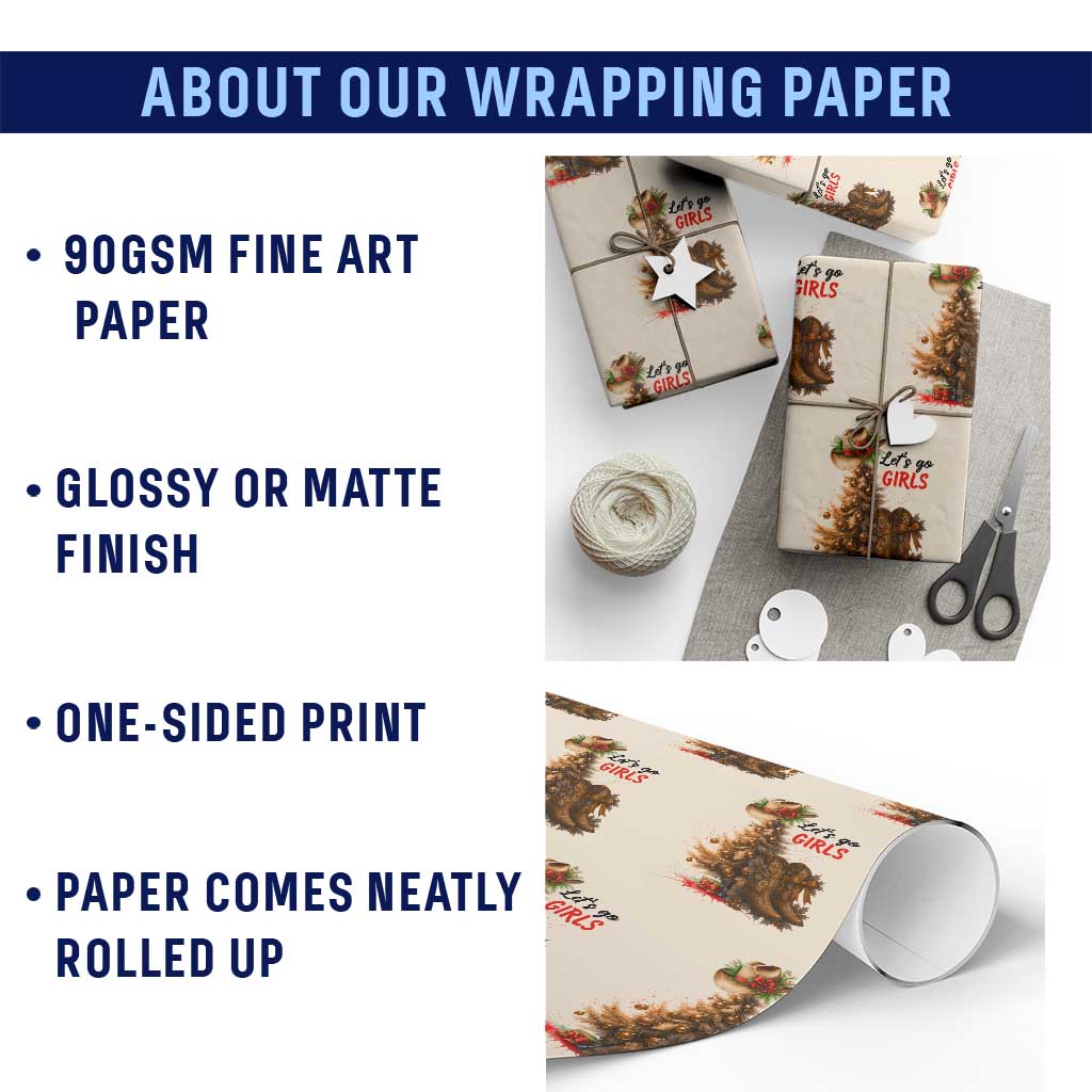 Christmas Cowgirl Boots Wrapping Paper Roll Western Cowboy Hat Howdy TS14 Print Your Wear