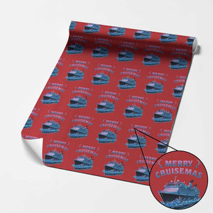 Christmas Cruise Wrapping Paper Roll Merry Cruisemas Xmas Family Trip Reunion TS02 Red Print Your Wear