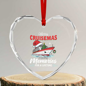 Christmas Cruise Heart Crystal Glass Ornament Merry Cruisemas Making Memories For A Life Time TS14 Transparent Glass 3'' Heart Print Your Wear