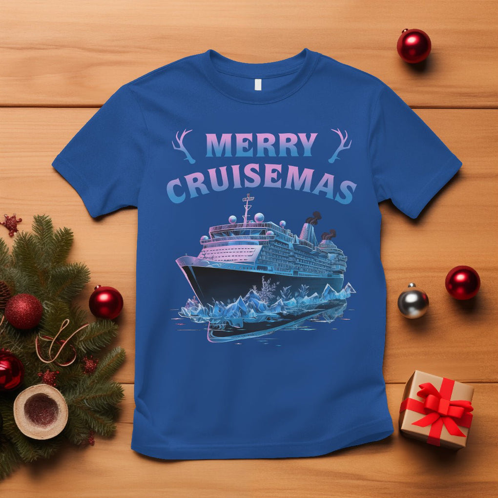 Christmas Cruise T Shirt Merry Cruisemas Xmas Family Trip Reunion TS02 Royal Blue Printyourwear