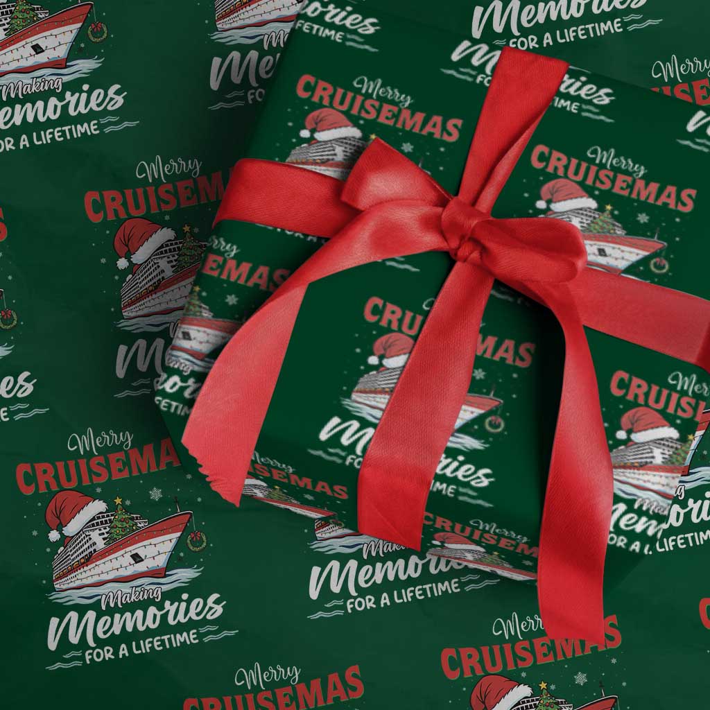 Christmas Cruise Wrapping Paper Roll Merry Cruisemas Making Memories For A Life Time TS14 Green Print Your Wear
