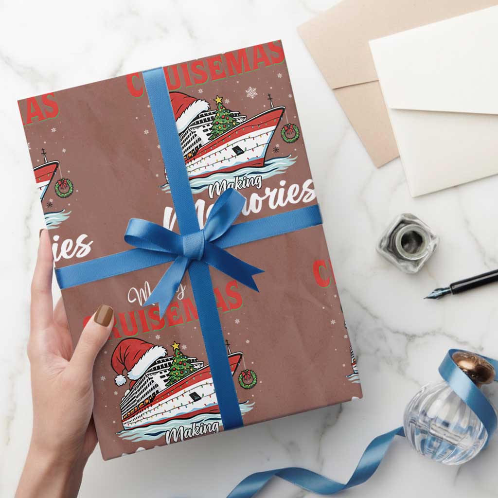 Christmas Cruise Wrapping Paper Roll Merry Cruisemas Making Memories For A Life Time TS14 Mocha Print Your Wear
