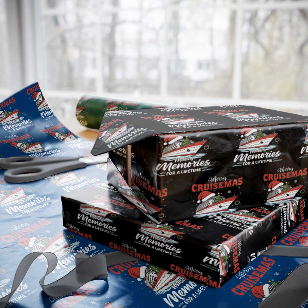 Christmas Cruise Wrapping Paper Roll Merry Cruisemas Making Memories For A Life Time TS14 Black Print Your Wear