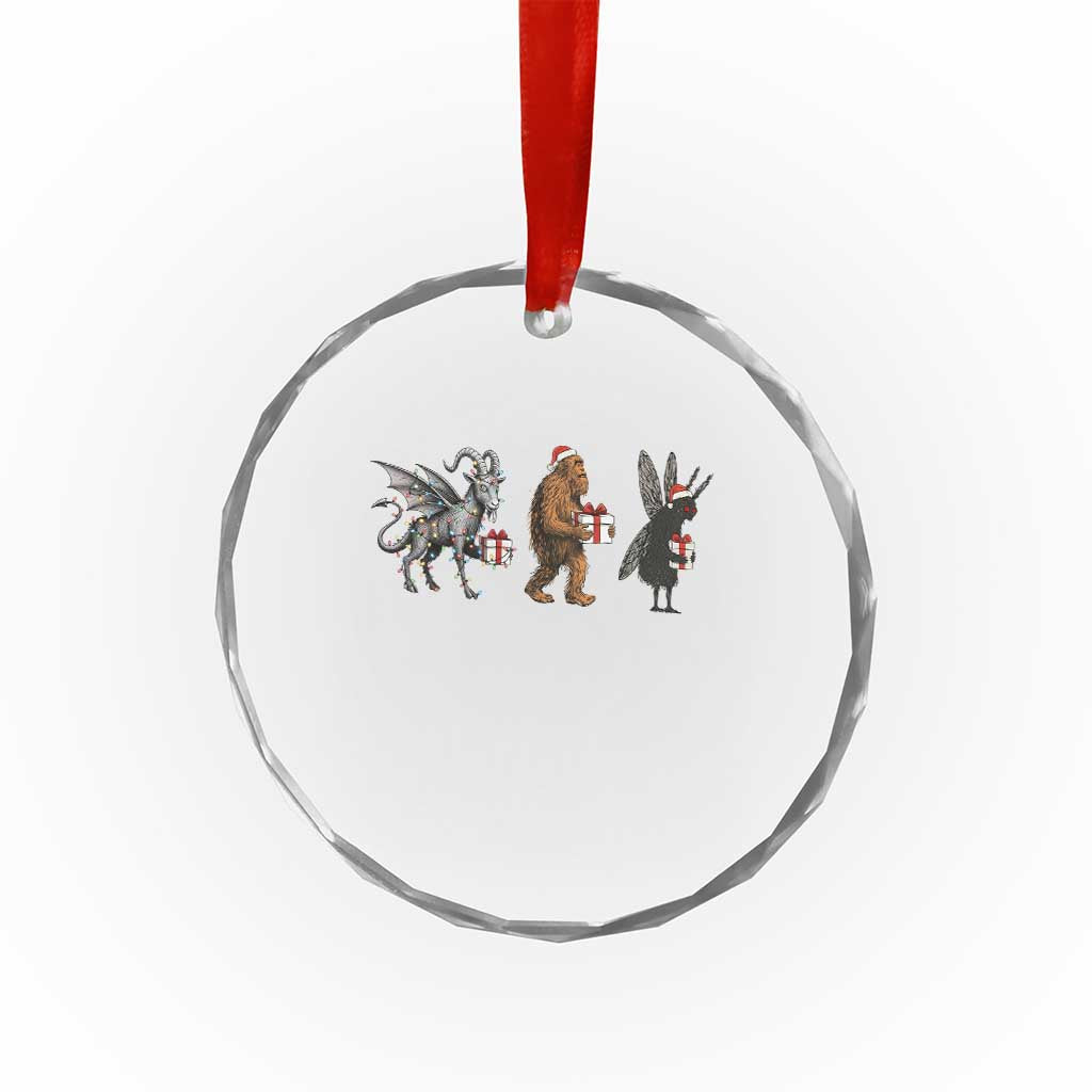 Christmas Cryptid Gift Crystal Glass Ornament Bigfoot Jersey Devil Mothman Santa TS12 Print Your Wear