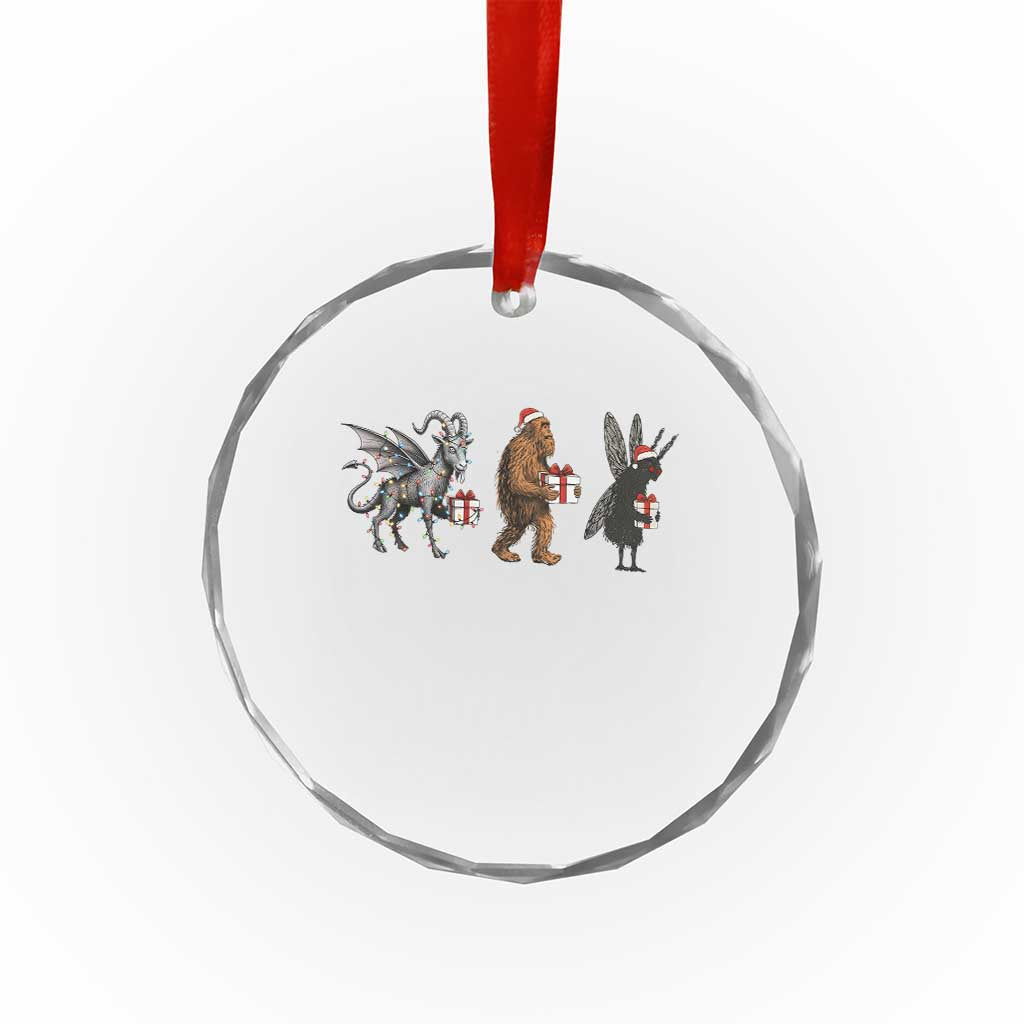 Christmas Cryptid Gift Crystal Glass Ornament Bigfoot Jersey Devil Mothman Santa TS12 Print Your Wear