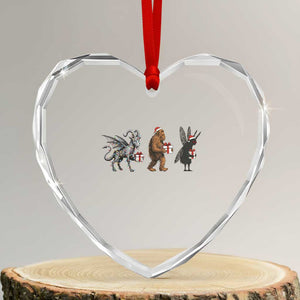 Christmas Cryptid Gift Heart Crystal Glass Ornament Bigfoot Jersey Devil Mothman Santa TS12 Transparent Glass 3'' Heart Print Your Wear