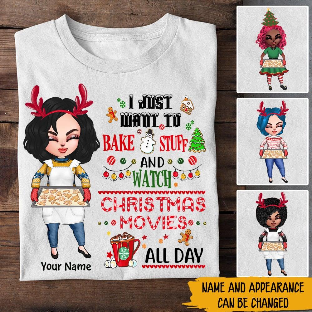 Personalized T Shirt Bake Stuff and Watch Movie All Day CTM Youth Custom - Printyourwear