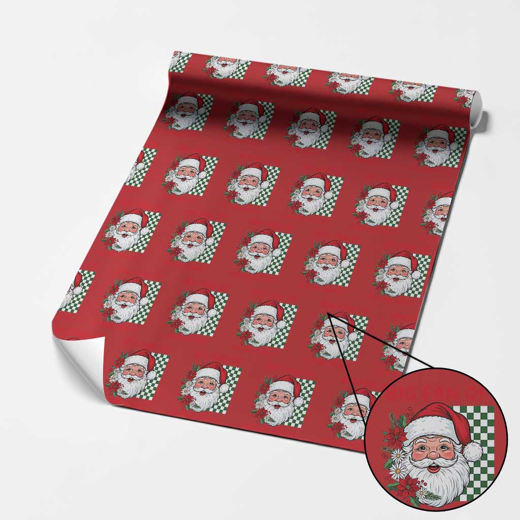 Christmas Cute Santa Big Fan Of Human Rights Gift Wrapping Paper Roll TS12 Red Print Your Wear