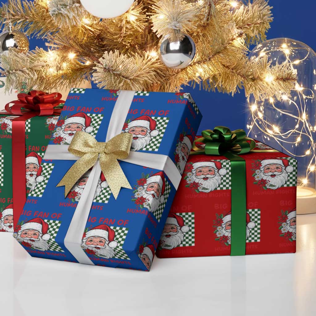 Christmas Cute Santa Big Fan Of Human Rights Gift Wrapping Paper Roll TS12 Print Your Wear