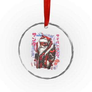 Christmas Cyberpunk Santa Crystal Glass Ornament Japanese Xmas Techwear Manga Anime TS11 Print Your Wear