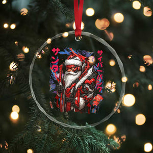 Christmas Cyberpunk Santa Crystal Glass Ornament Japanese Xmas Techwear Manga Anime TS11 Print Your Wear