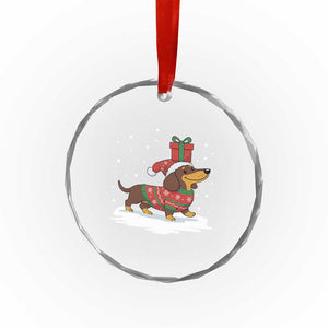Christmas Dachshund Crystal Glass Ornament Funny Weiner Santa Hat Xmas Dog Puppy Lover TS10 Print Your Wear