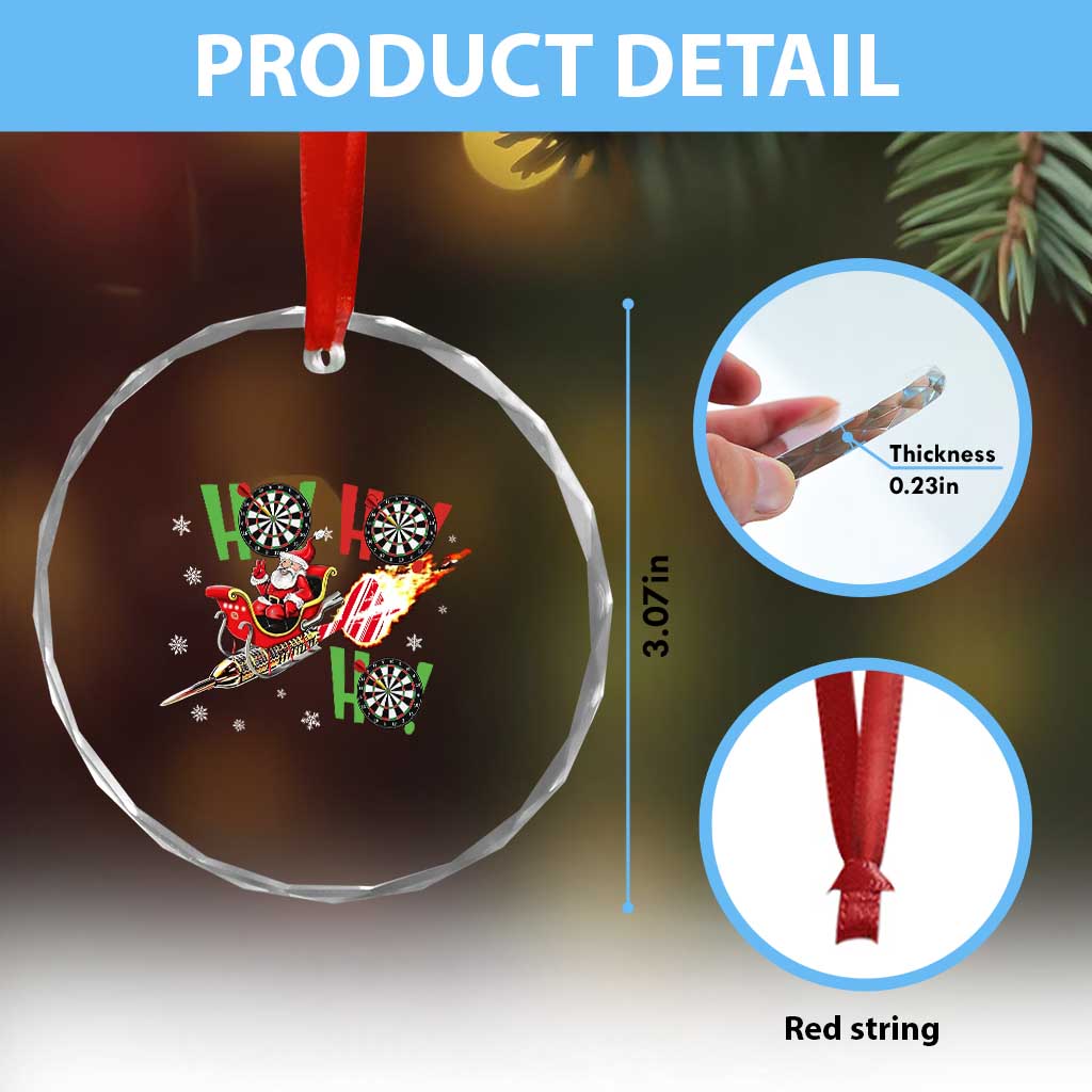 Christmas Dart Game Crystal Glass Ornament Funny Ho Ho Ho Dart Player Holiday Gift TS12 Print Your Wear