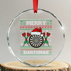 Christmas Dart Player Gift Crystal Glass Ornament Merry Dartsmas TS12 Transparent Glass 3'' Circle Print Your Wear
