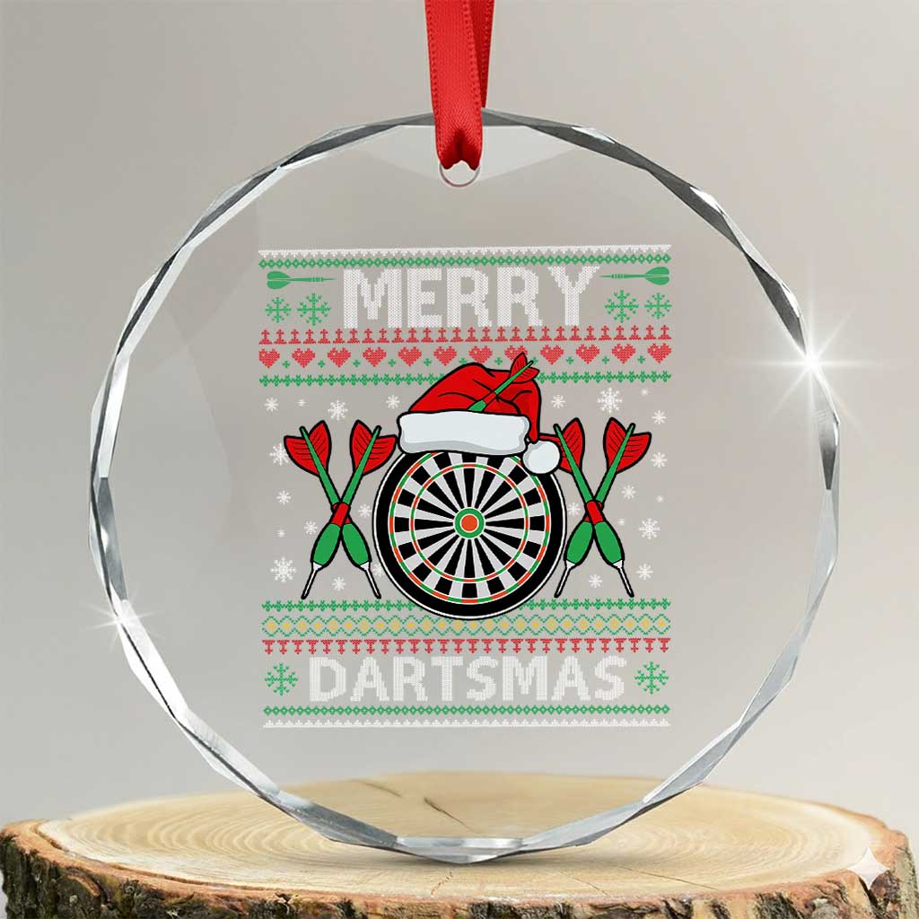 Christmas Dart Player Gift Crystal Glass Ornament Merry Dartsmas TS12 Transparent Glass 3'' Circle Print Your Wear