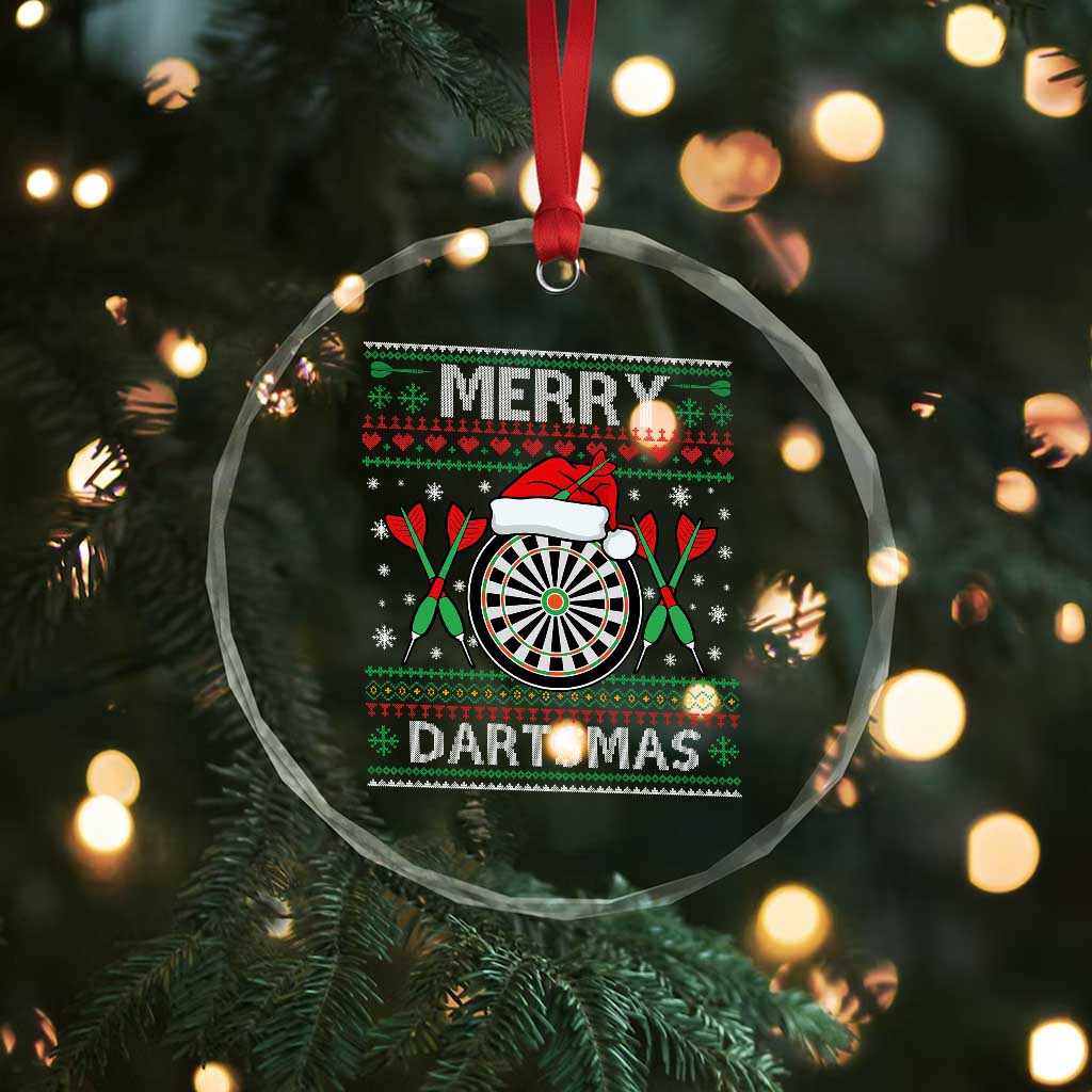Christmas Dart Player Gift Crystal Glass Ornament Merry Dartsmas TS12 Print Your Wear