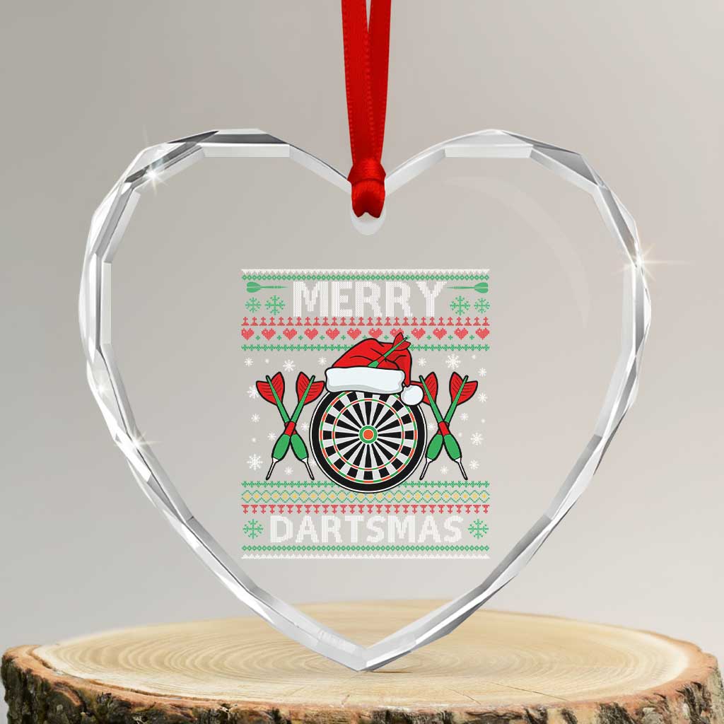 Christmas Dart Player Gift Heart Crystal Glass Ornament Merry Dartsmas TS12 Transparent Glass 3'' Heart Print Your Wear